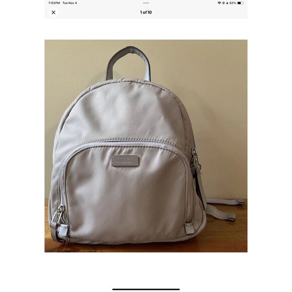 Kate Spade New York Dawn Nylon Medium Backpack in Soft Taupe - Picture 1 of 9